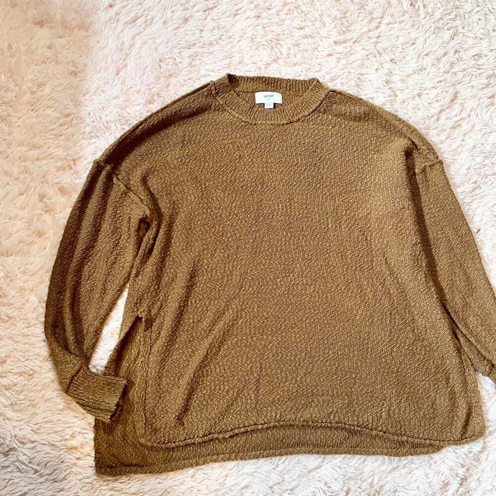 Aerie Deconstructed Oversized Slouchy Preppy Minimalist Boho Indie Crew Sweater‎